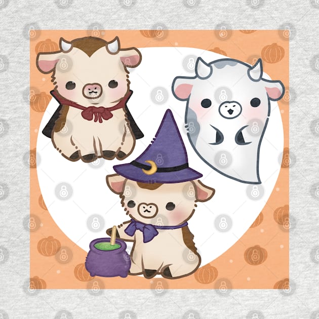 Three Halloween Cows by LinnsWorld